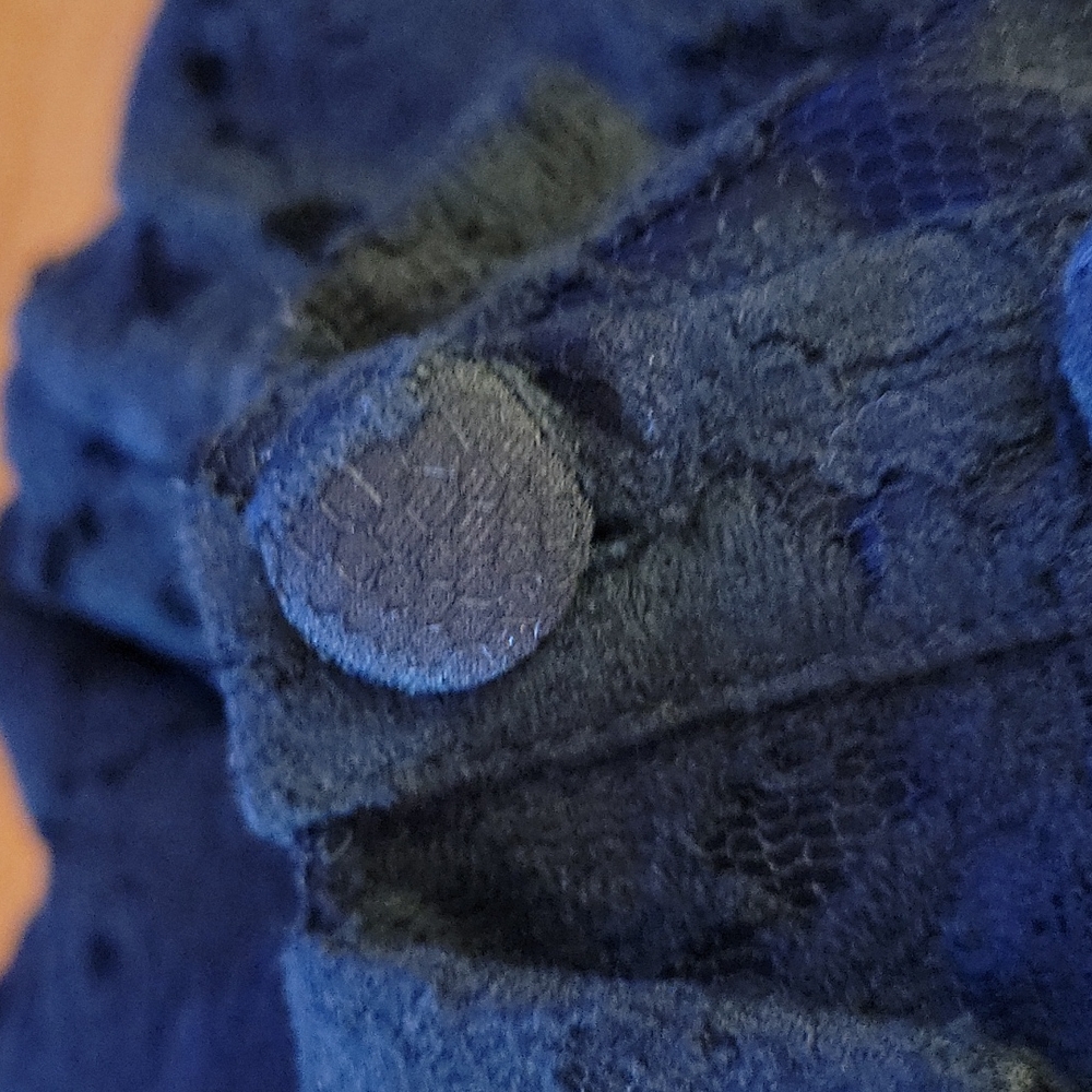 T. BLEU black lace sleeveless dress lined modified Vneck fitted waist Med New … - Picture 9 of 12